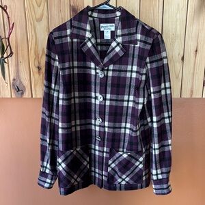 Pendleton Purple Plaid Wool Jacket